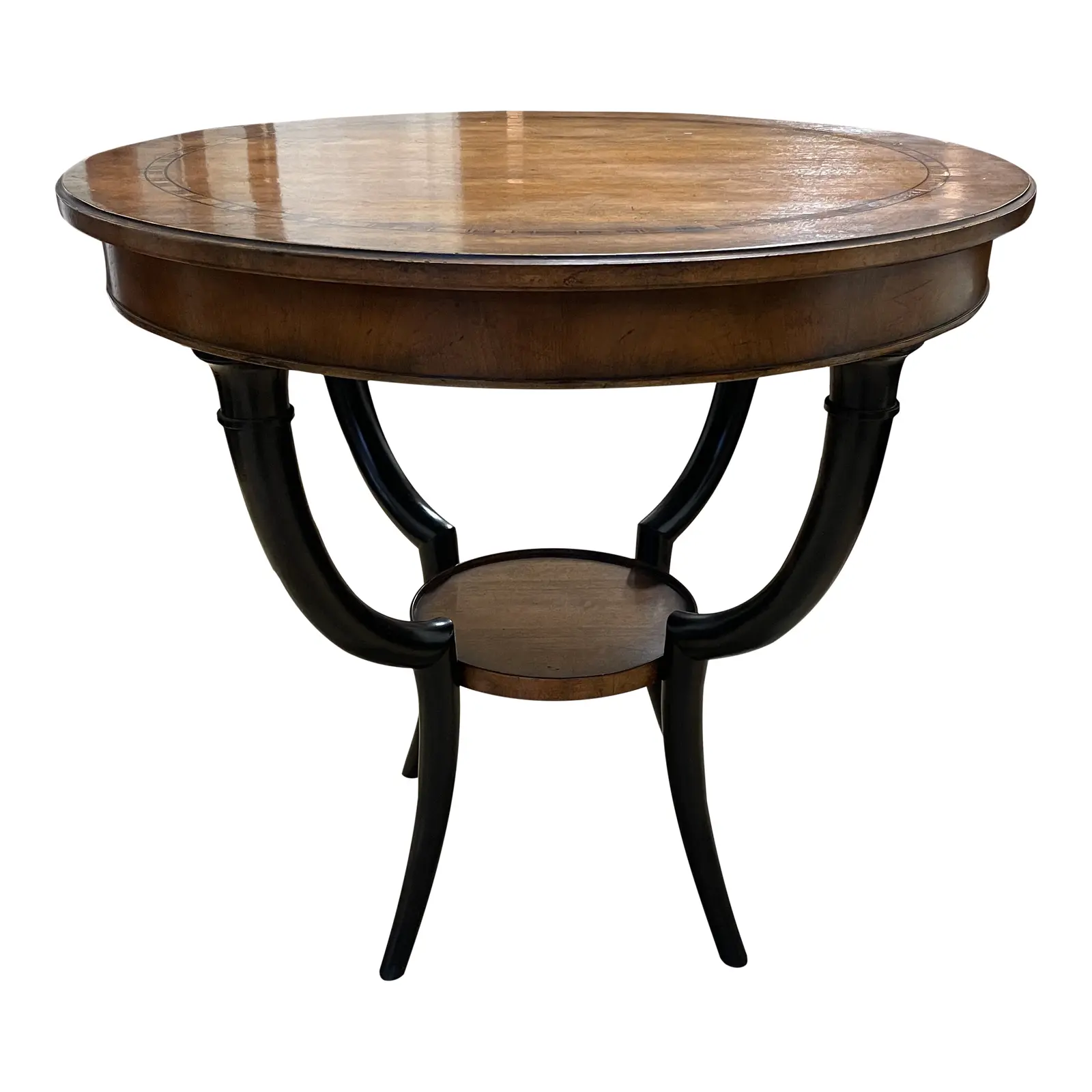 Baker Furniture Empire Style Inlay Pedestal Table