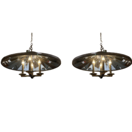 Pair of Urban Electric Company Campion Chandeliers. Original Price: $12,378