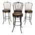 Metal + Faux Leather Swivel Barstools, Set of Four