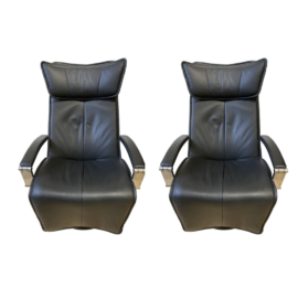 Pair of Fiords Contura Leather Recliners. Original Price: $11,520