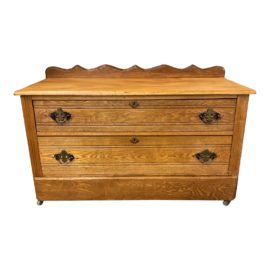 Early 20th-Century Peg & Scallop Two Drawer Chest