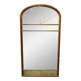 Late 19th Century Antique Arched + Etched Wall Mirror