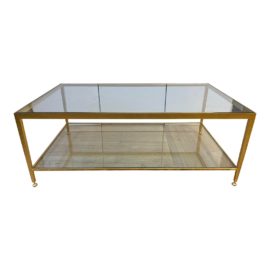 Kolkka Furniture Paris Gold Gilt Iron + Glass Coffee Table, Original Price:$2,935.00