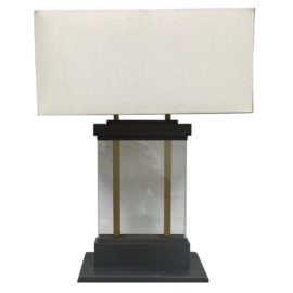 Contemporary Glass Brass Iron Anvil Table Lamp