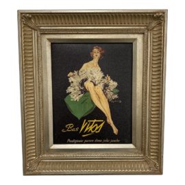 Mid 20th Century French Poster Canvas Print Framed- Bas Vitos