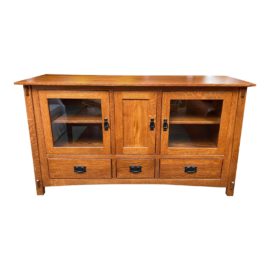 Brookside Furniture Solid Tiger Flame Oak Mission Media Cabinet