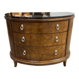 Thomasville Humphrey Bogart Collection Three Drawer Marble Side Table