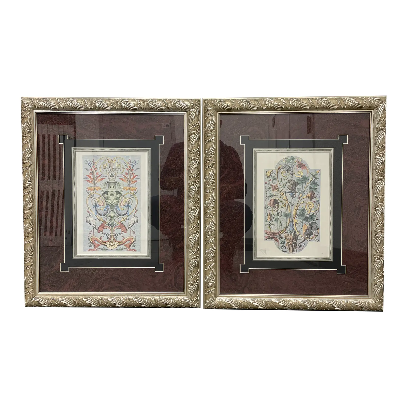 Late 19th Century French Adornment Reproduction Prints Custom Framed - a Pair