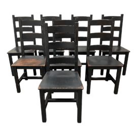 Buying & Design Italian Barbara Rustic Country Chair - Set of Eight. Original Price: $1,960