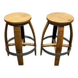 Sonoma Woodworks Barrel Counter Stool - a Pair