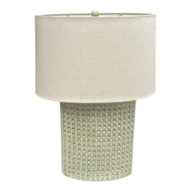 Crate & Barrel Ceramic Dot + Oval Table Lamp