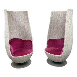 Marcel Wanders for Hayworth & Cappellini Wander's Tulip Swivel Chair - a Pair. Original Price: $26,000