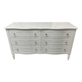 Pottery Barn Olivia White Six Drawer Dresser. Original Price: $1,200