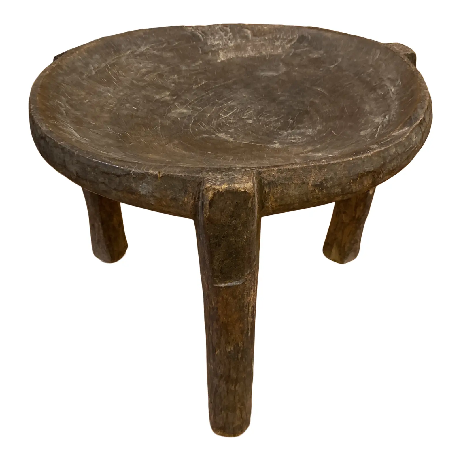 Antique African Solid Wood Carved Stool