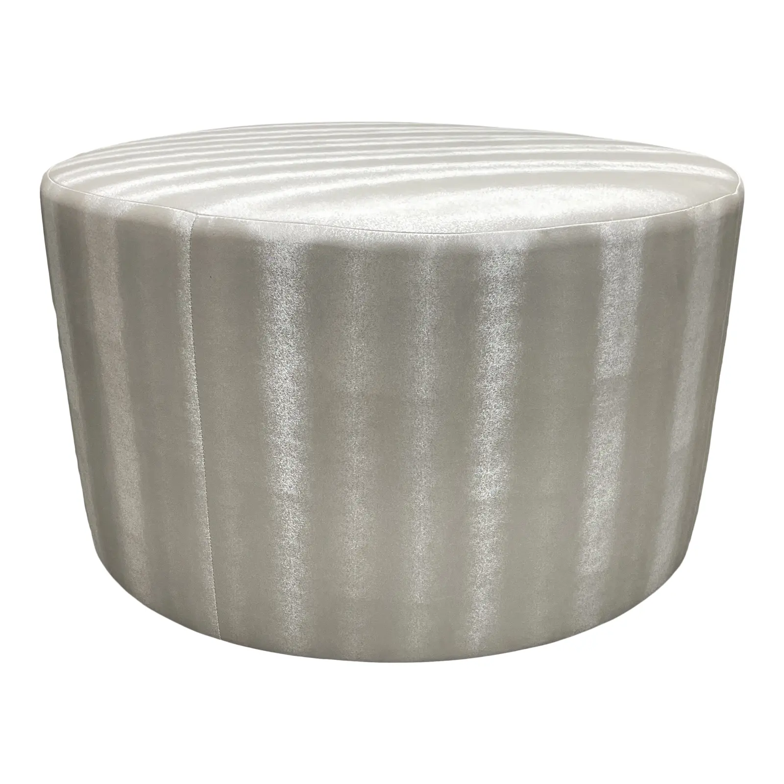 Andronaco Richard Custom Design Silver Leather Ottoman