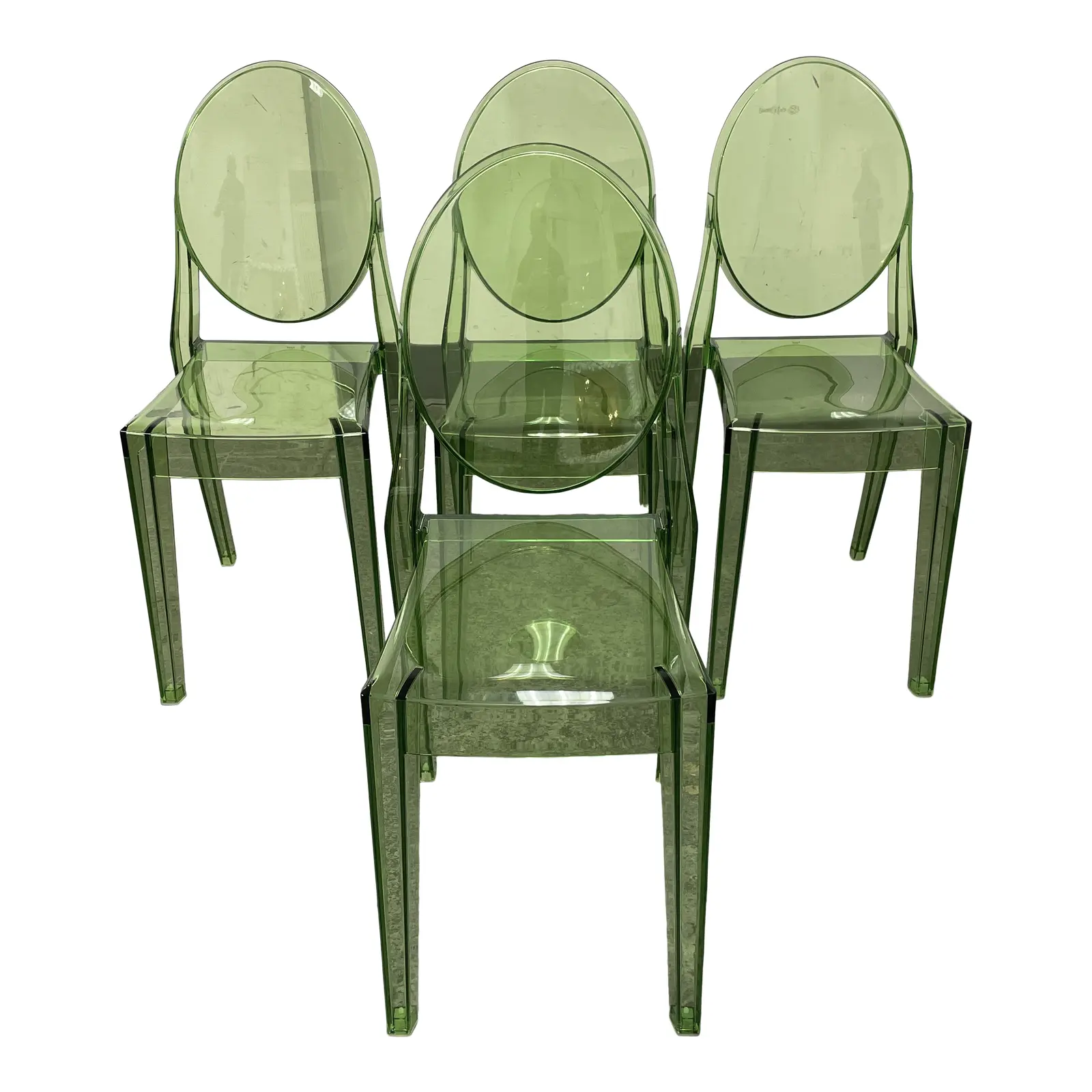 Kartell Victoria Ghost Green Side Chairs - Set of Four. Original Price: $1,520