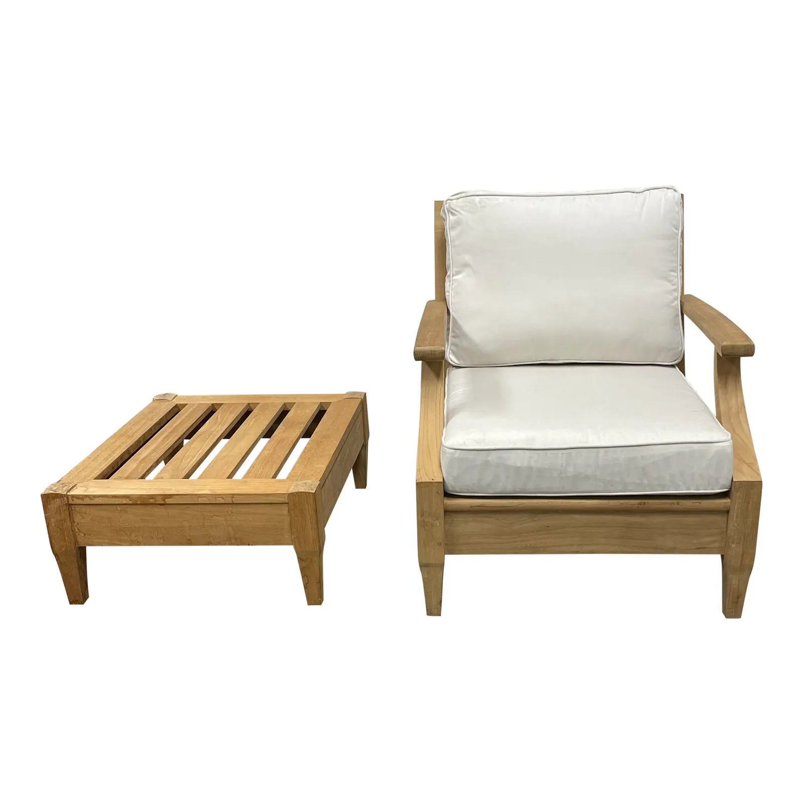 Restoration Hardware Santa Monica Collection Teak Outdoor Lounge Set. Original Price: $1,790