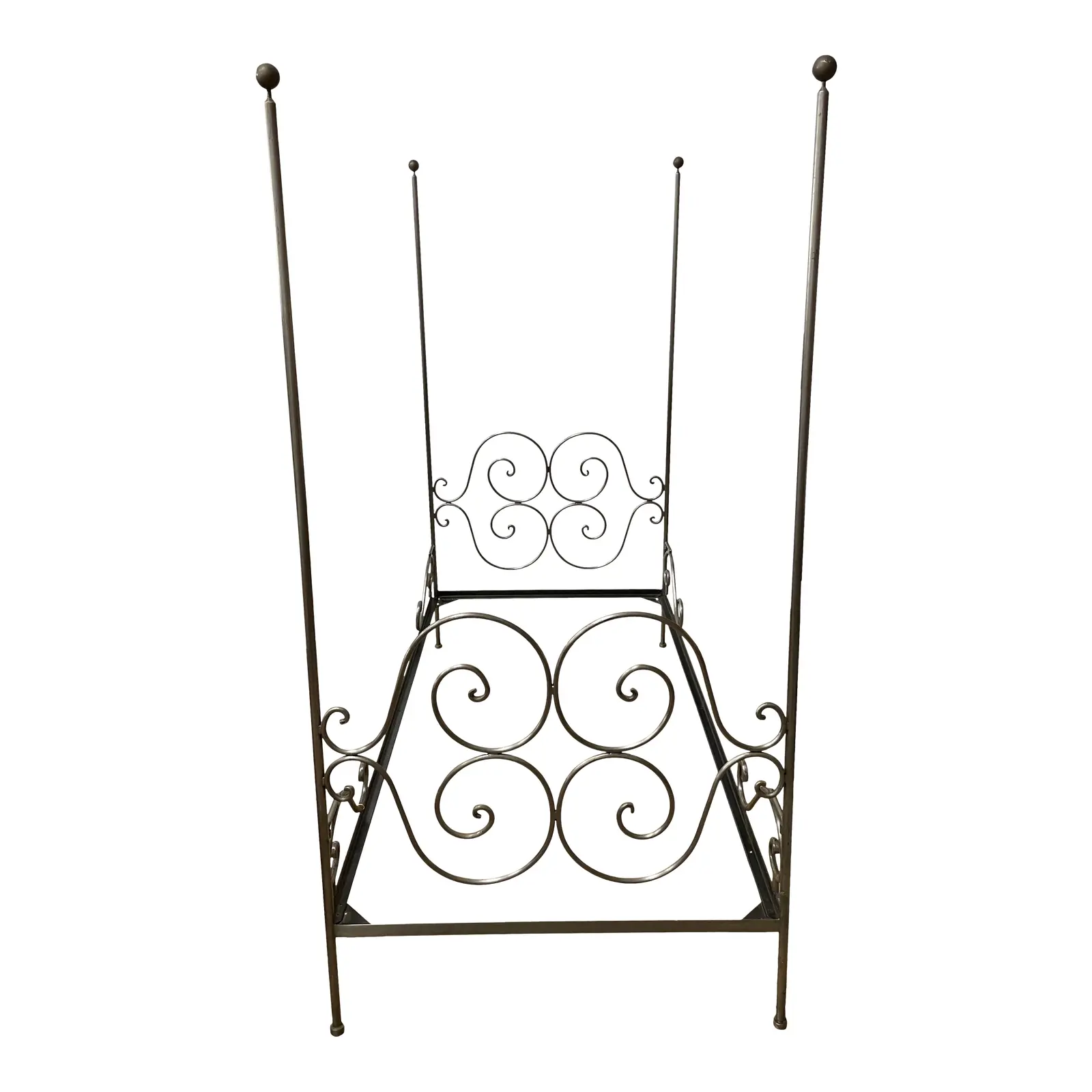 Twin Size Metal Four Poster Bed Frame