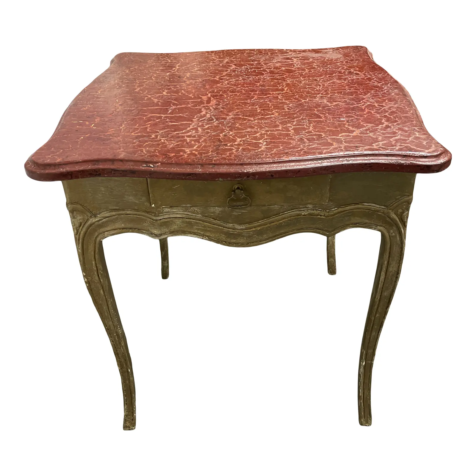 French Antique Reproduction Faux Finish End Table. Original Price: $1,350