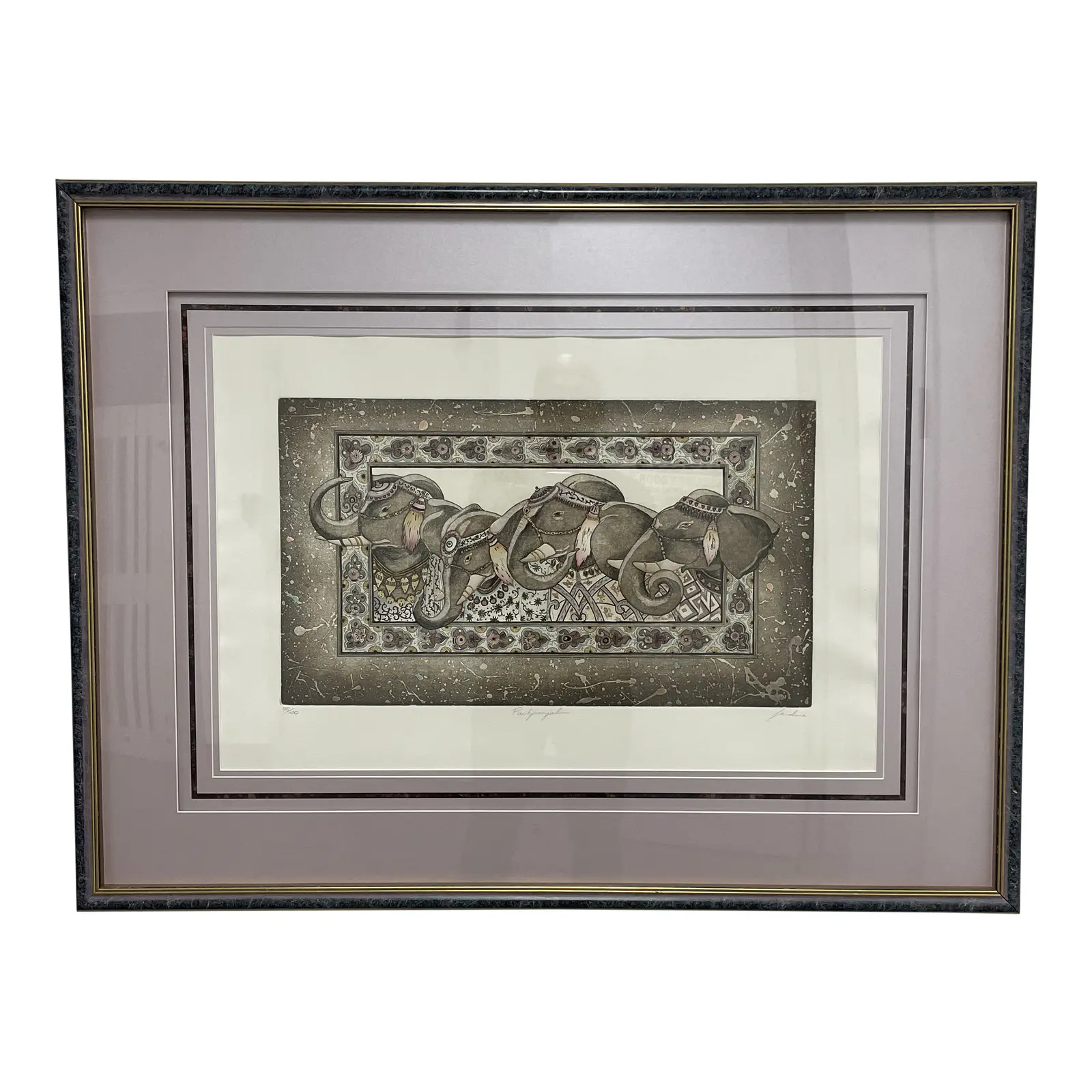 Custom Framed + Signed Limited Edition Elephant Lithograph