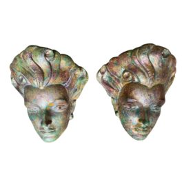 Mid 20th Century Female Deco Wall Sconces - a Pair