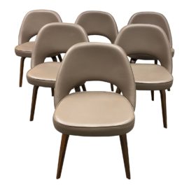 Rove Concepts Saarinen Executive Style Taupe Chairs - Set of Six. Original Price: $4,734