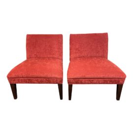 Mitchell Gold Jude Crushed Velvet Chairs, a Pair. Original Price: $3,998