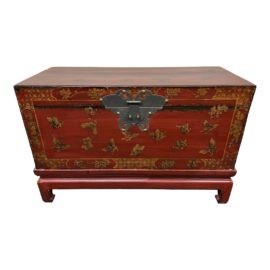 Antique Chinese Butterfly Chest + Stand C.1880-1900