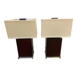 Crate & Barrel Wood + Metal Lamp - a Pair. Original Price: $658