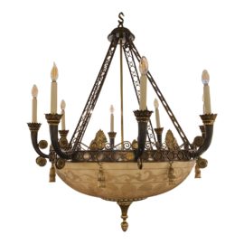 Maitland-Smith Ostrich Egg Dome Eight Light Large Chandelier. Original Price: $6,000