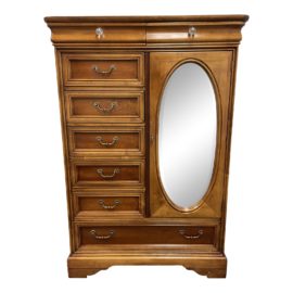 Late 20th Century Traditional Dresser Chest + Mirror
