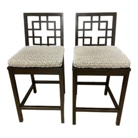 West Elm + Jonathan Adler Cushion Bar Stools - a Pair
