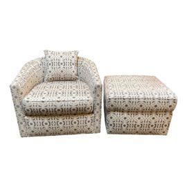 California Sofa Custom Swivel Chair + Ottoman