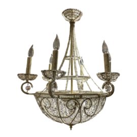 French Shabby Chic Style Metal Six Light Chandelier