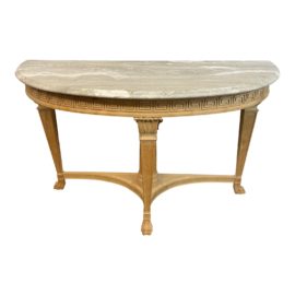 Marge Carson Marble Top Demilune Console