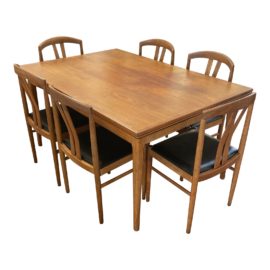 Late 20th Century L&f Mobler + Ekstrom Danish Extension Table Dining Set