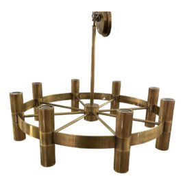 William Sonoma Home Nash Chandelier, 28", Round, Antique Brass. Original Price: $995