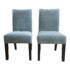 Custom Designed Gray Teal Brushed Velvet Upholstered Side Chairs - a Pair