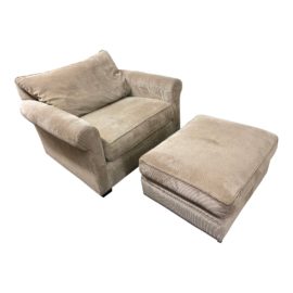 McCreary Modern Corduroy Arm Chair Plus Ottoman