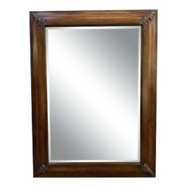 Mid 20th Century Rustic Carved Gold Leaf Chestnut Mirror