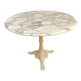 Vintage Style Cast Iron + Marble Bistro Table