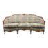 Mid 20th Century Bergere + Plaid Upholstery Sofa