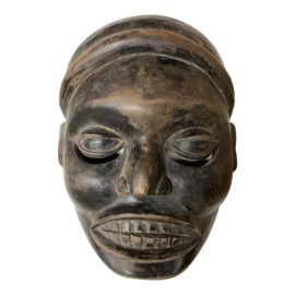 Early 20th Century Solid Wood Carved African Mask