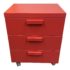 Tisettanta Red Three Drawer Side Table on Castors. Original Price: $1,200