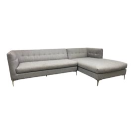 CB2 Holden Two-Piece Grey Tufted Sectional Loveseat. Original Price: $2,000