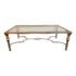 Rustic European Rosegold Patina Metal + Glass Coffee Table