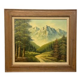 Late 20th-Century Mountain Landscape Painting