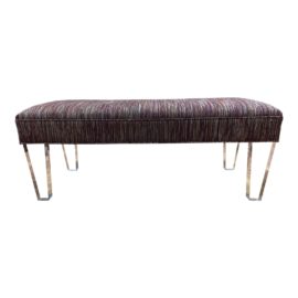 Custom Design Lucite + Purple Upholstery Bench