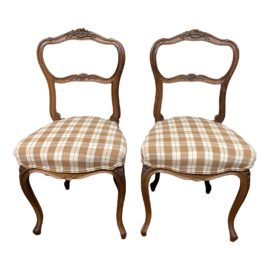 Early 20th Century Antique French Carved Chairs - a Pair