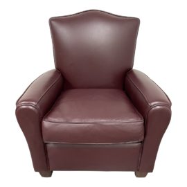 Early 20th Century Burgundy Bonded Leather Club Chair